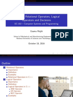 Lab # 5: Relational Operators, Logical Operators and Decisions