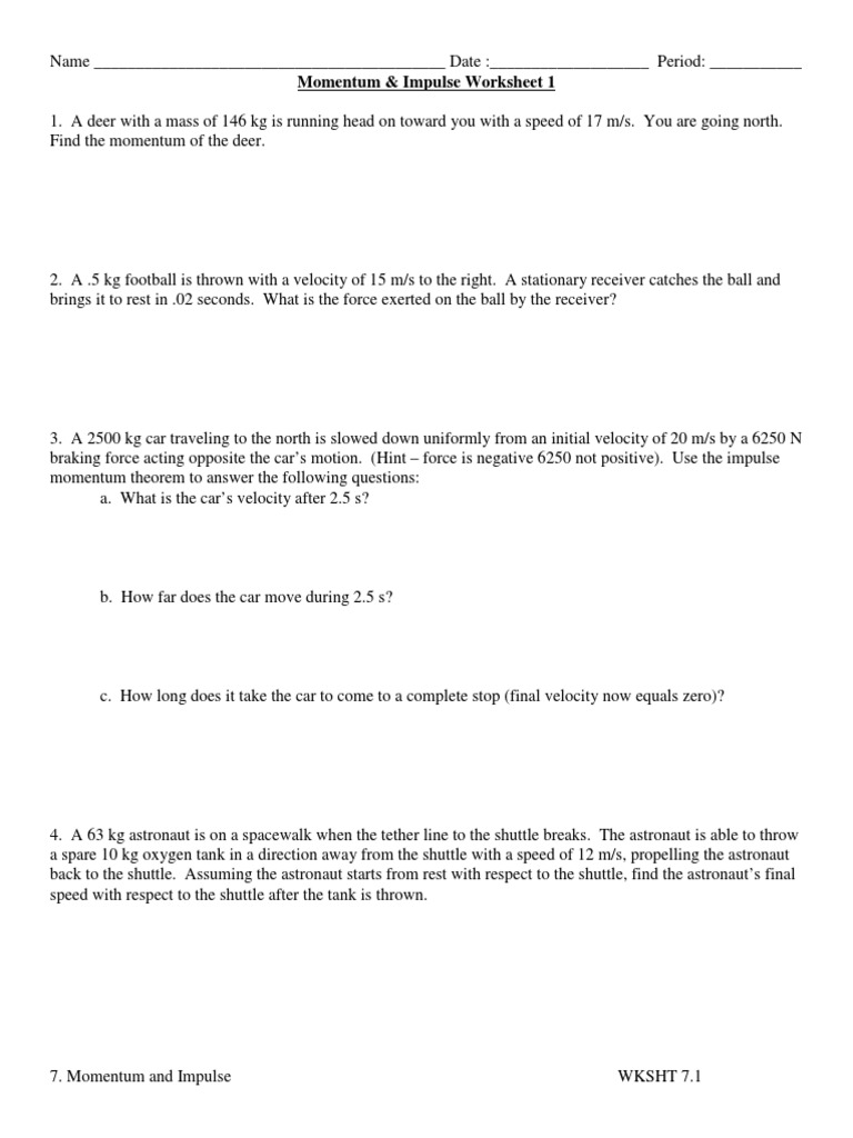 Quiz \u0026 Worksheet - Conserving Linear Momentum | Study.com, image size:768x1024