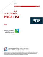 Price List: RFQ NO. 4202958251 COL NO. 6201164927