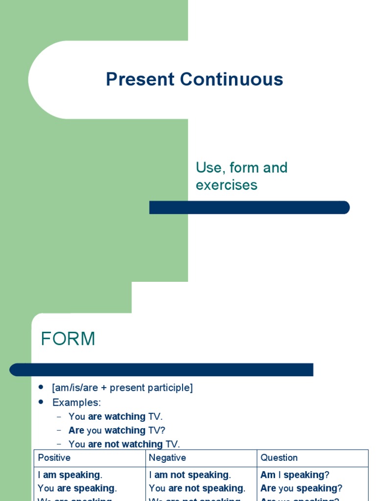 Present Continuous Tense Overview | PDF | Grammatical Tense | Verb