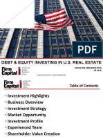 Debt & Equity Investing in U.S. Real Estate: Investor Presentation Q3 2018