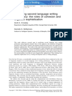 Predicting Second Language Writing Proficiency: The Roles of Cohesion and Linguistic Sophistication