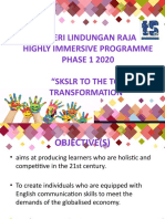 SK Seri Lindungan Raja Highly Immersive Programme PHASE 1 2020 "SKSLR To The Top Transformation"