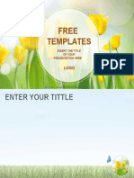 Yellow Tulips Nature PowerPoint Templates Widescreen