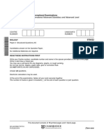 Cambridge International Advanced Subsidiary and Advanced Level