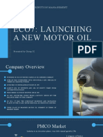 Eco7: Launching A New Motor Oil: Salesand Distribution Management