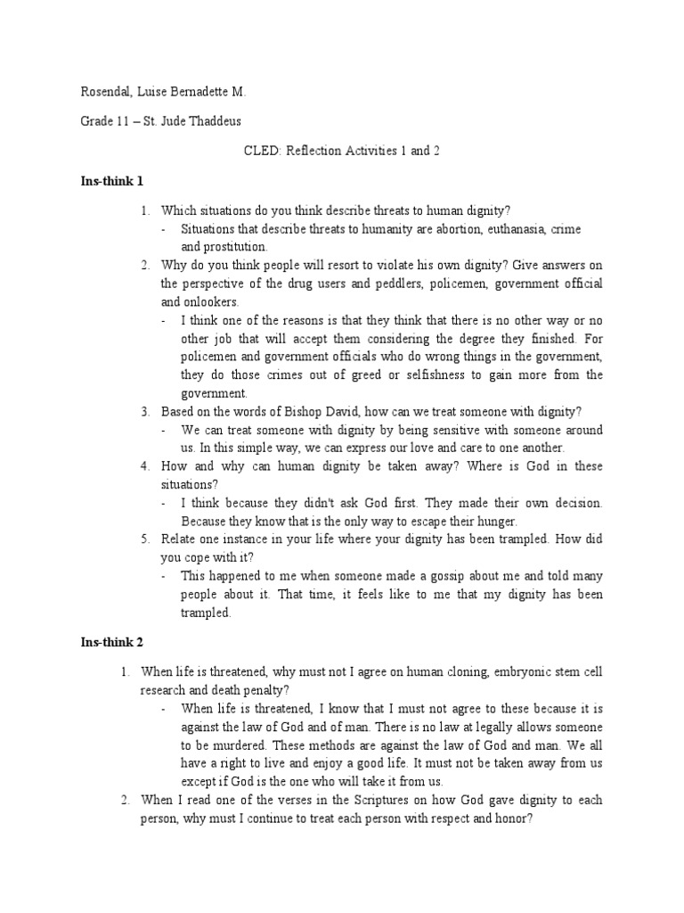 CLED Paper | PDF | Dignity | Ethical Principles