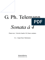 Telemann - Sonata A4 - Flauto Traverse Viola Da Gamba I Ii Basso Continuo PDF