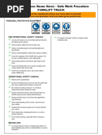 (Your Business Name Here) - Safe Work Procedure Forklift Truck