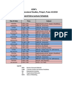 Weekend Extra Lecture Schedule PDF