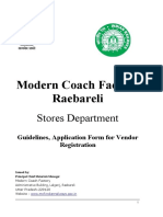 Modern Coach Factory Vendor Registration Instructions