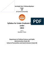 Syllabus For Under Graduate Program Under CBCS: Doctor Harisingh Gour Vishwavidyalaya Sagar MP