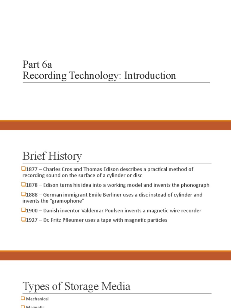 Part 6a Recording Technology: Introduction | PDF | Compact Disc ...