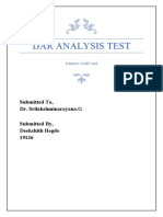 Dar Analysis Test: Submitted To, Dr. Srilakshminarayana.G Submitted By, Deekshith Hegde 19136