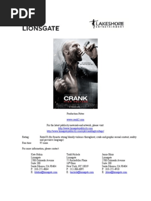 Crank High Voltage Production Notes