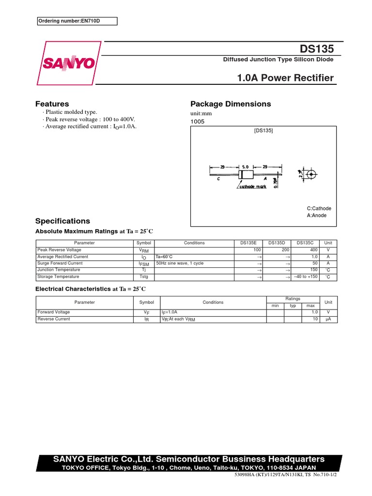 Silicon Diode Specs for Engineers | PDF | Rectifier | Diode