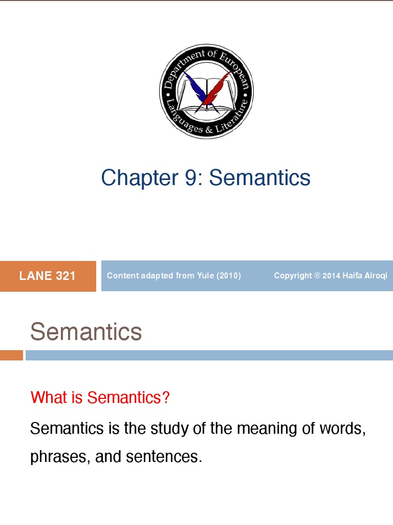 Chapter 9 (Semantics) | PDF | Semantics | Interpretation (Philosophy)