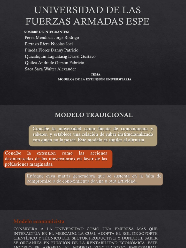 Modelos de La Extensión Universitaria | PDF