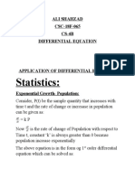 Statistics:: Ali Shahzad CSC-18F-065 CS-4B Differential Equation