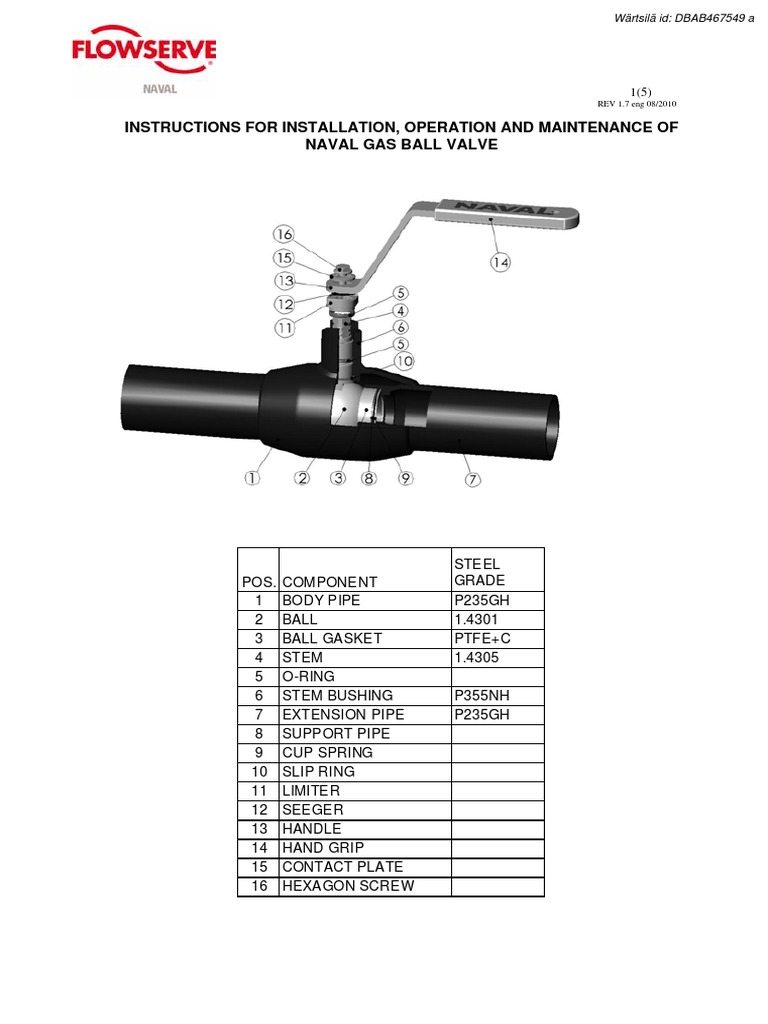 Instructions of Gas Ball Valve PDF Valve Welding