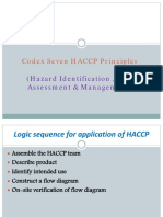 Codex Seven HACCP Principles: (Hazard Identification, Risk Assessment & Management)