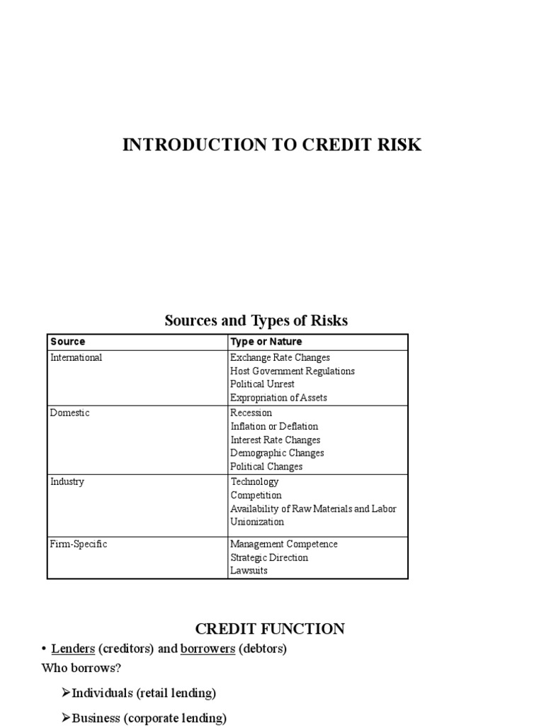Understanding Credit Risk Management | PDF | Credit Risk | Credit