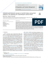 Attitudinal and Behavioral Outcomes of Work Life Bala - 2020 - Journal of Hospit PDF