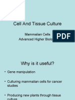 Cell and Tissue Culture: Mammalian Cells Advanced Higher Biology