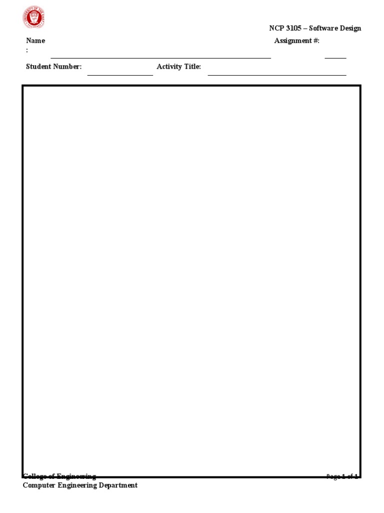NCP 3105 Software Design Assignment | PDF