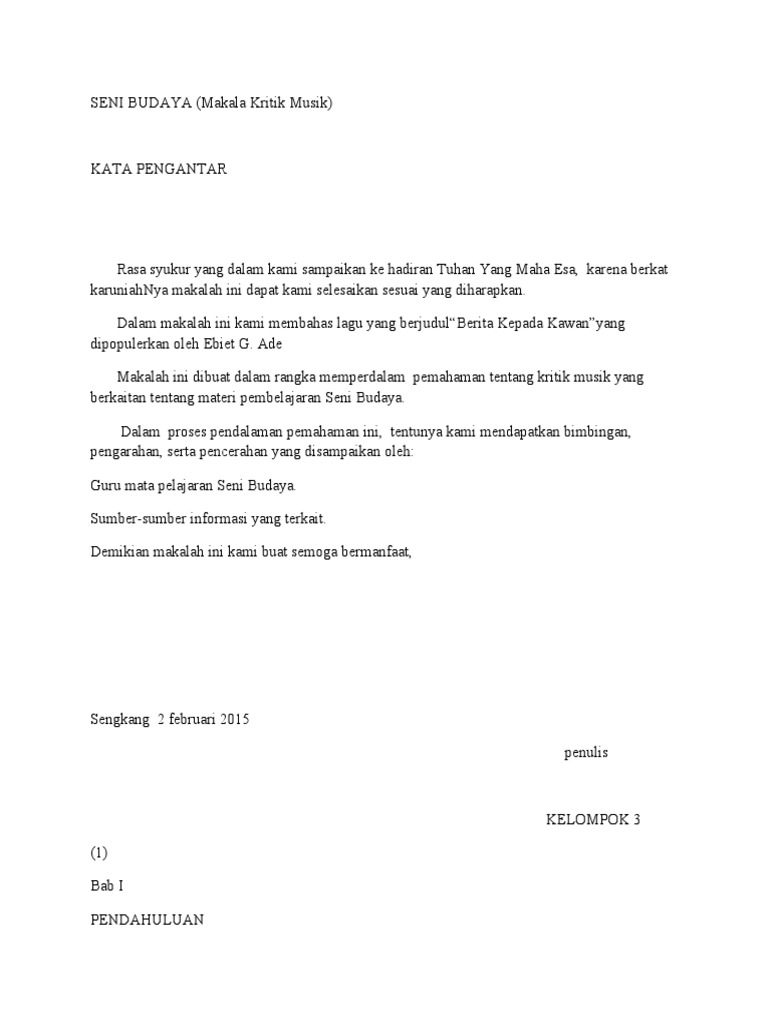 Contoh Kritik Musik 2