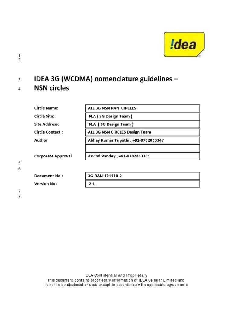 3G Nomenclature Guide for NSN | PDF | Telecommunications | Computing