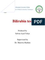 Bilirubin Test: Supervised by Dr. Marowa Hashim