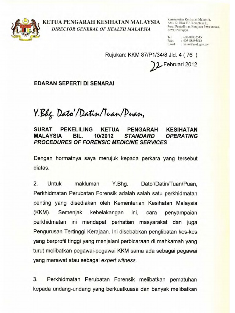 Surat Kementerian Kesihatan Bil 27 Dalam Kkm 61 2284