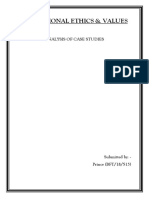 Professional Ethics & Values: Analysis of Case Studies