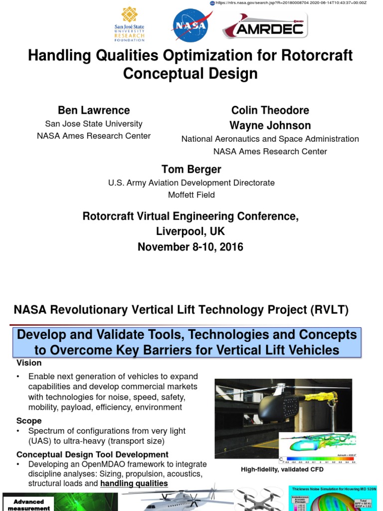 Handling Qualities Optimization For Rotorcraft Conceptual Design | PDF ...