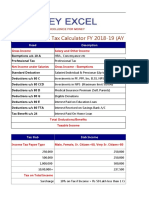 Income Tax Calculator FY 2018-19 (AY 2019-20) : Head Description