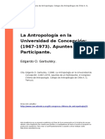 Garbulsky - La Antropología en La Universidad de Concepcion - 1998