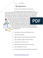 The Snowman: DIRECTIONS Read The Story. Then Put The Events Below in The Correct Order