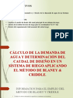 Determinacion Del Uso Consuntivo y Calculo de La Demanda de Agua