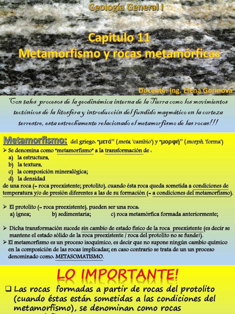 Metamorfismo y Protolitos en Geología | PDF | Roca (geología) | Magma