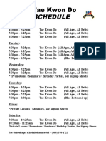 Class Schedule September 2020