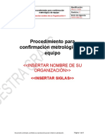 Muestra Procedimiento para Confirmación Metrológica ISO 10012