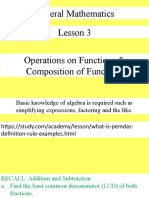 General Mathematics Lesson 3 Operations On Functions & Composition of Functions