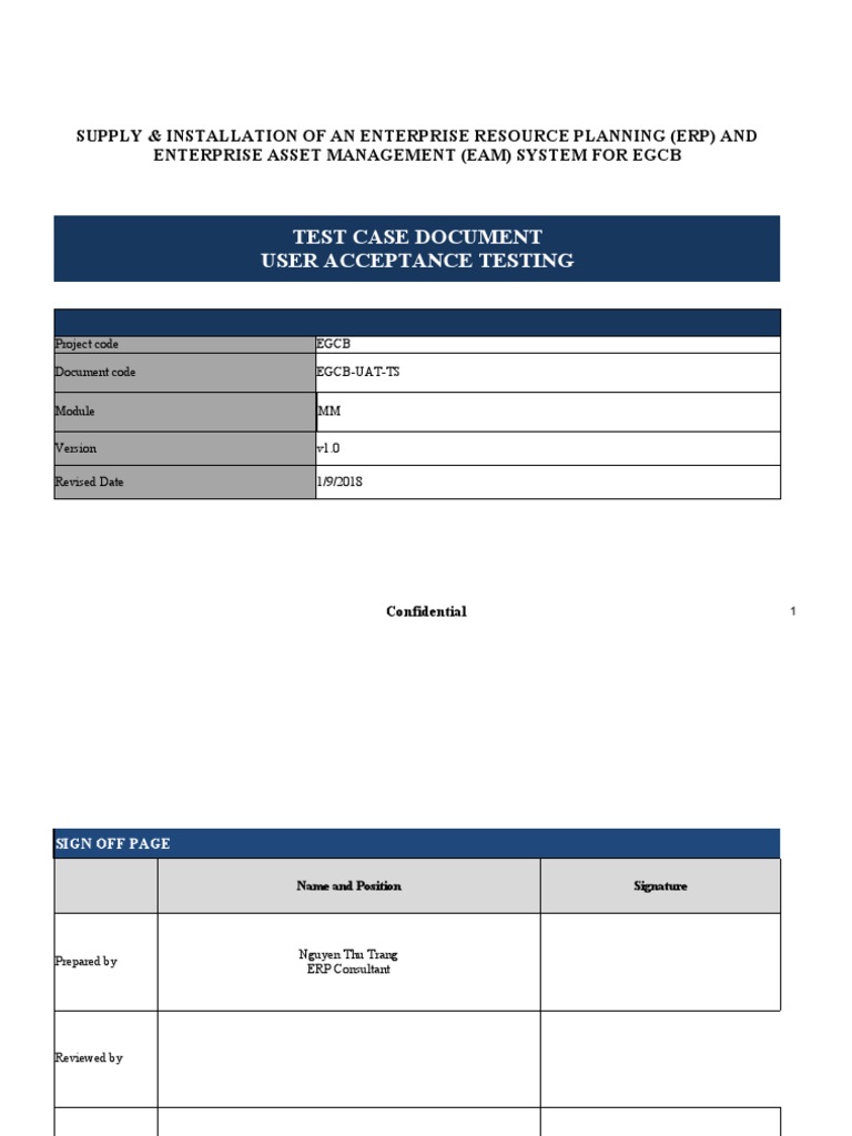 ERP System UAT Test Cases | PDF | Computing | Software