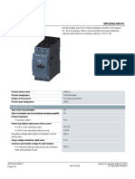 Data Sheet de Un Guardamotor SIEMENS Linea Nueva Tamaño S2