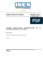 NTE INEN 817 Agentes Surfactantes. Determinación Del Materia Insoluble en Alcohol