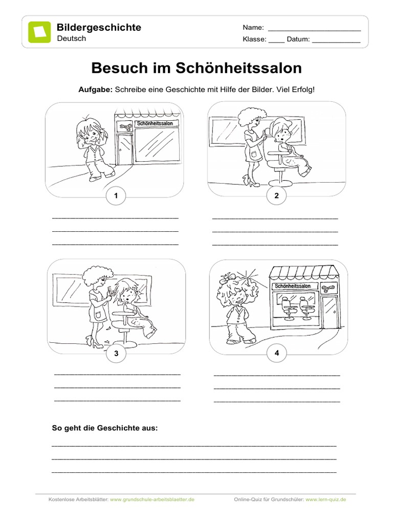 Bildergeschichte Besuch Im Schoenheitssalon Pdf