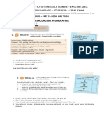 Evaluación Acumulativa: Instituto Técnico La Cumbre - English Area Eighth Grade - 2 Period - Final Exam