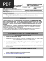 Secuencia 1 para Trabajar en Casa (Preescolar)