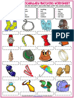 Accessories Vocabulary Esl Matching Exercise Worksheet For Kids PDF